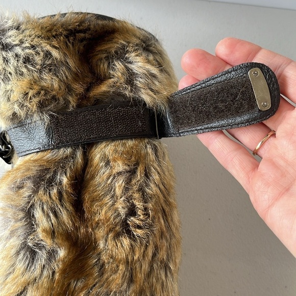 NWT Barts Brown Palm Leather Faux Fur Mittens Fur Paws One Size Unisex - Picture 9 of 16